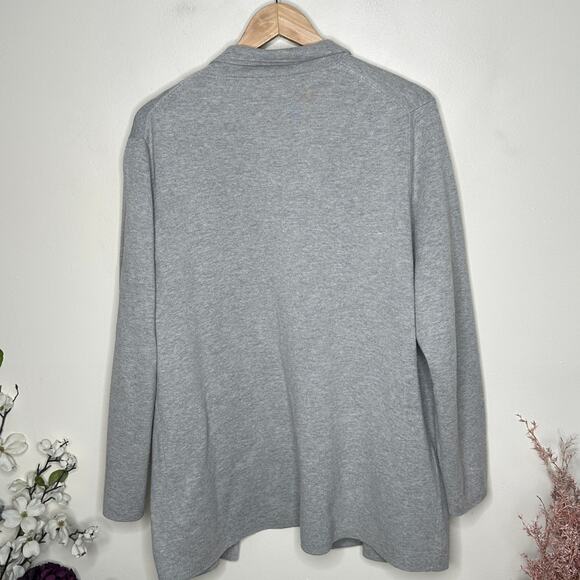 J. CREW Eloise Sweater Blazer Heather Gray Sz Large $178 {TT18} - Picture 3 of 6
